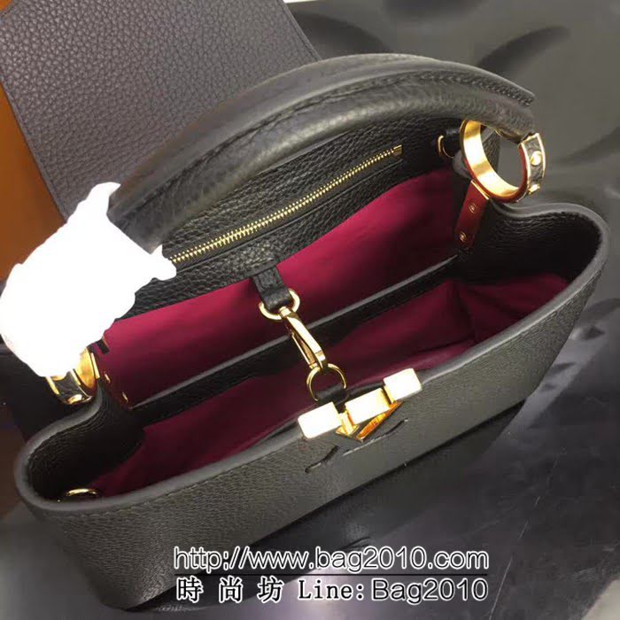 路易威登LV頂級原單M94517黑色 經典Capucines BB手袋 YDH1691